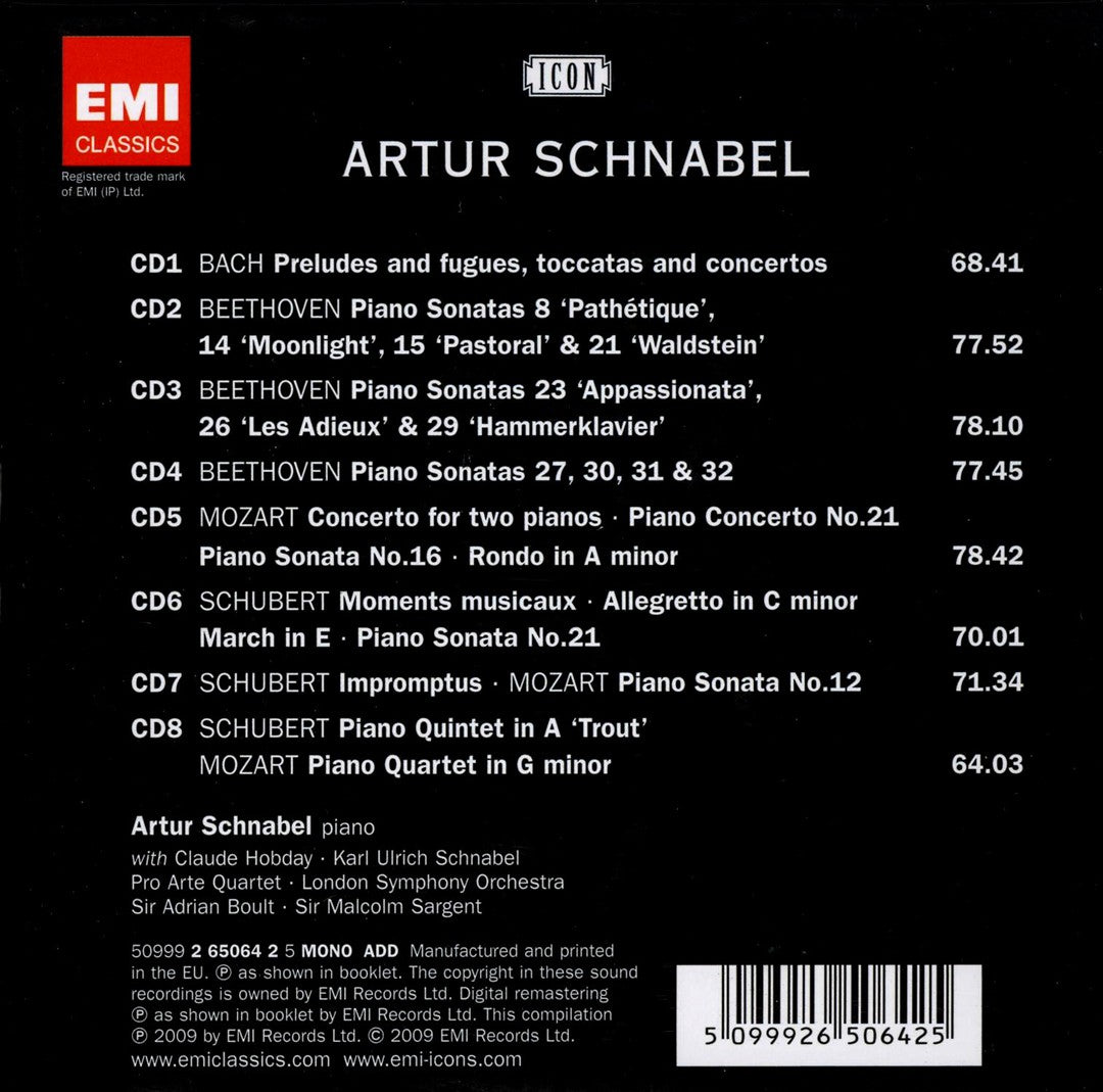 Artur Schnabel - Scholar of the Piano [Box Set] cover art