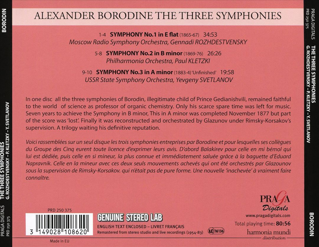 Borodin: The Three Symphonies cover art