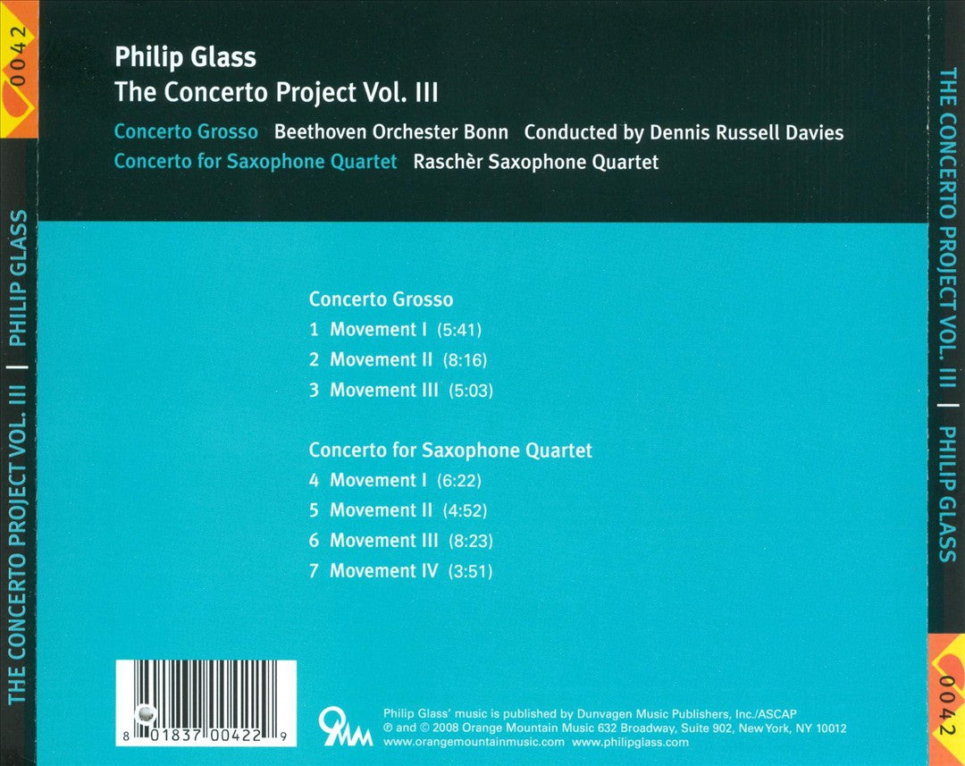 Philip Glass: The Concerto Project, Vol. 3 cover art