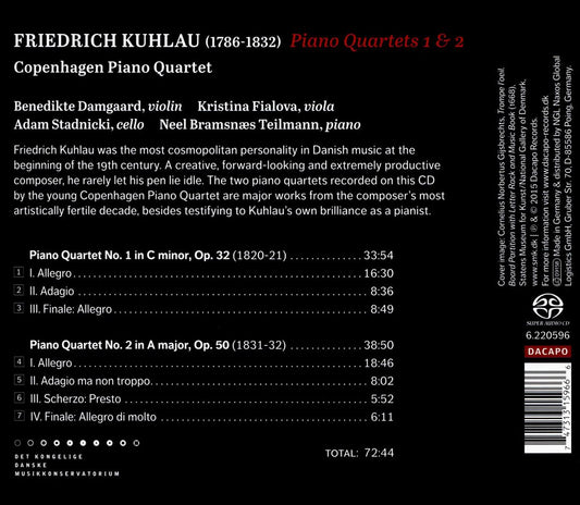 Friedrich Kuhlau: Piano Quartets 1 & 2 cover art