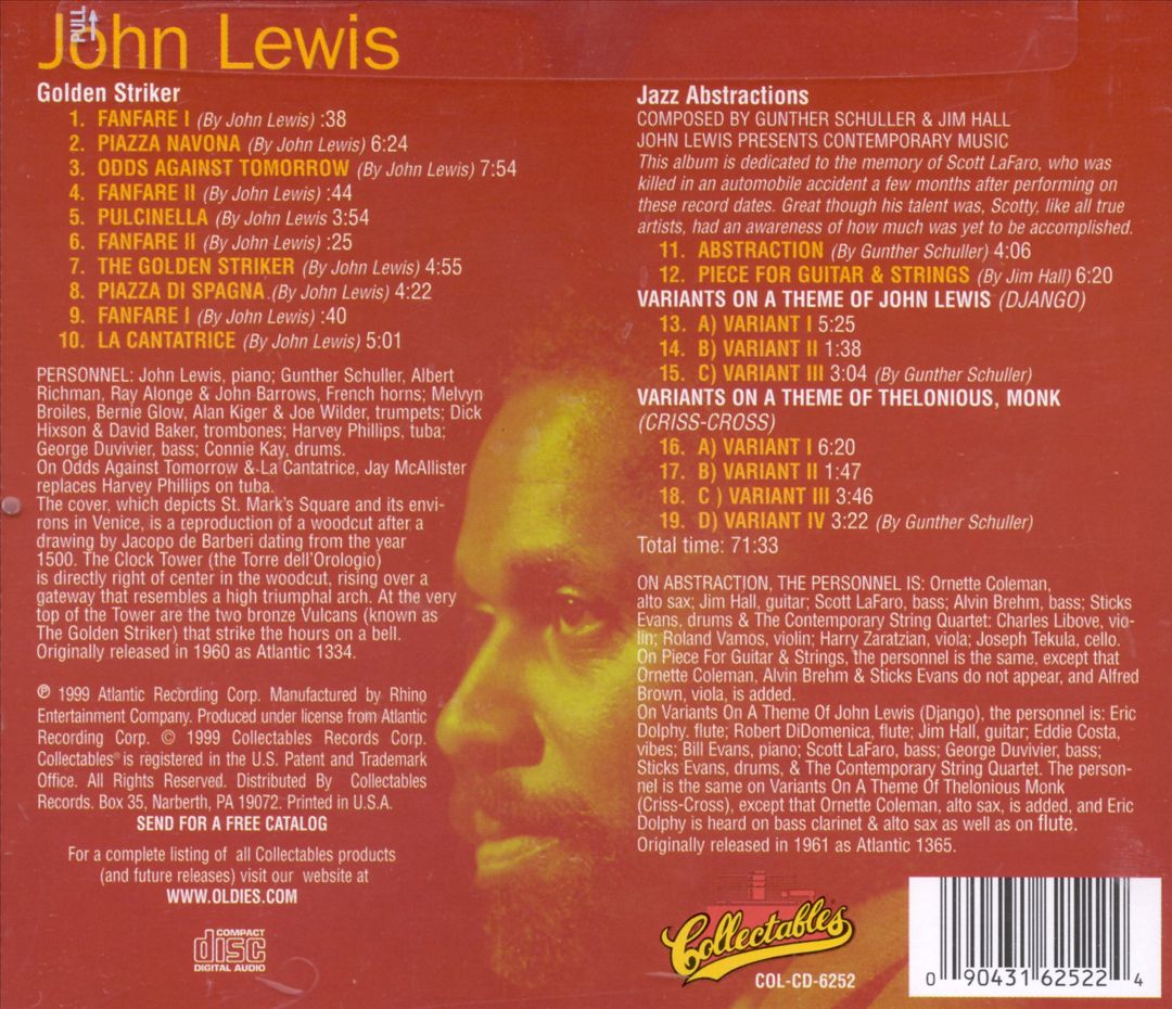 Golden Striker/John Lewis Presents Jazz Abstractions cover art
