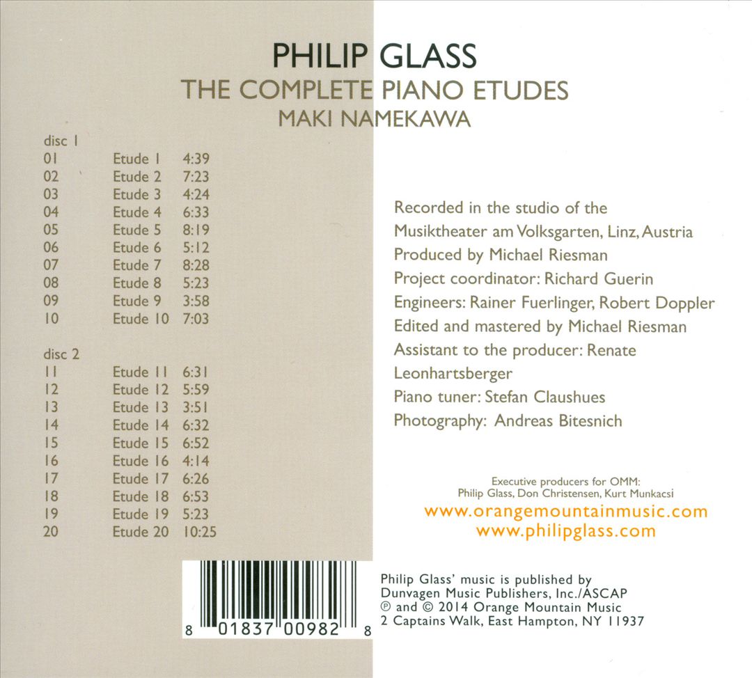 Philip Glass: The Complete Piano Etudes cover art
