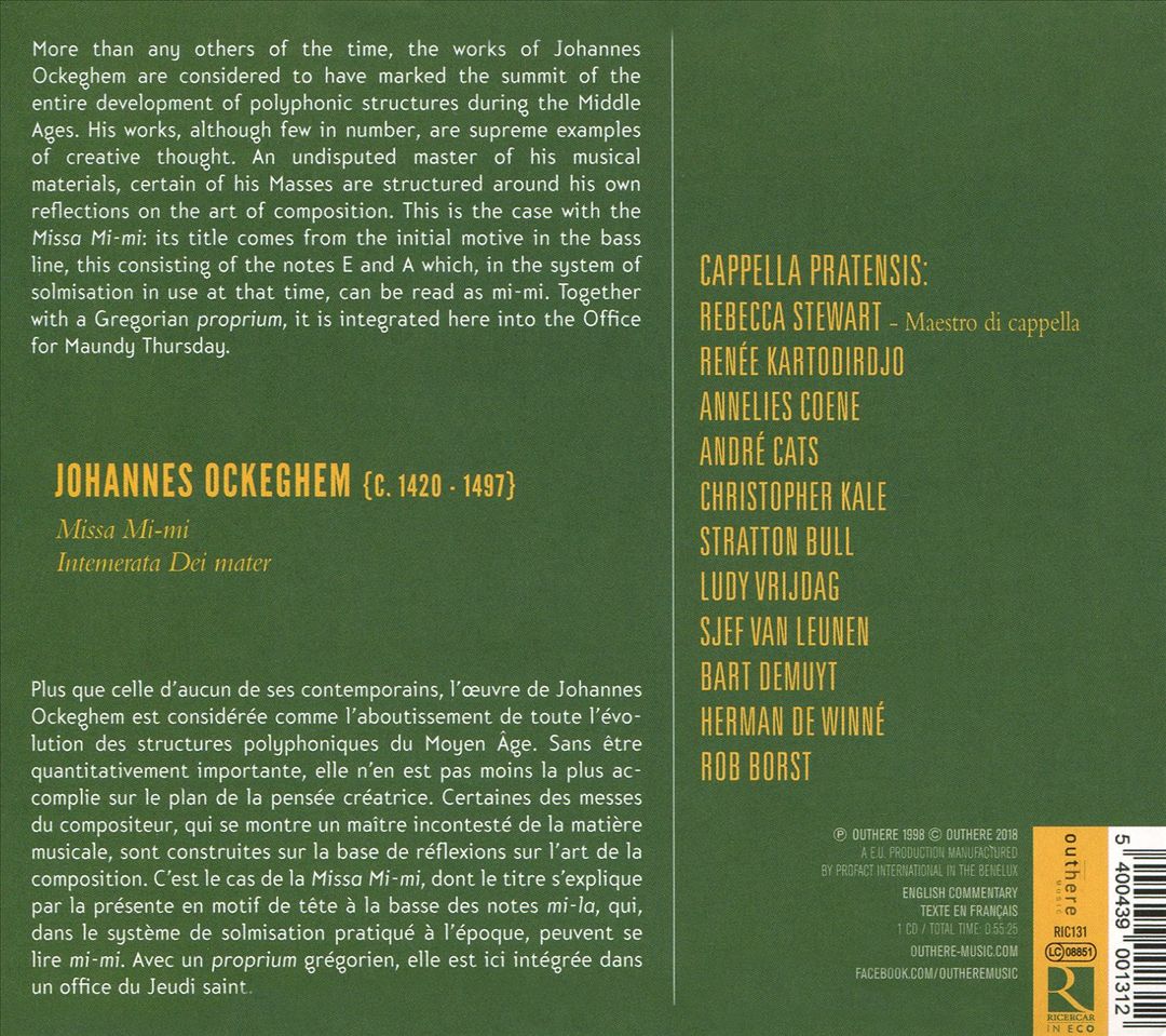 Johannes Ockeghem: Missa Mi-mi cover art
