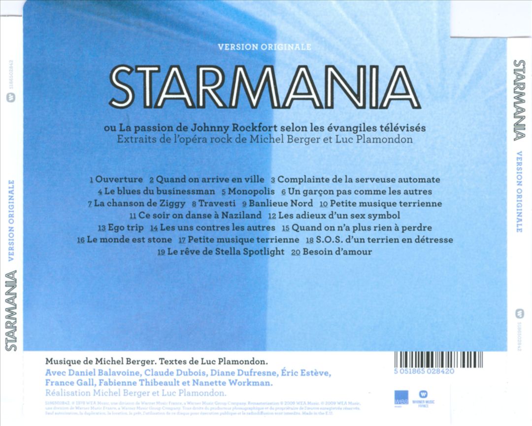 Starmania: Version Originale 1978 cover art