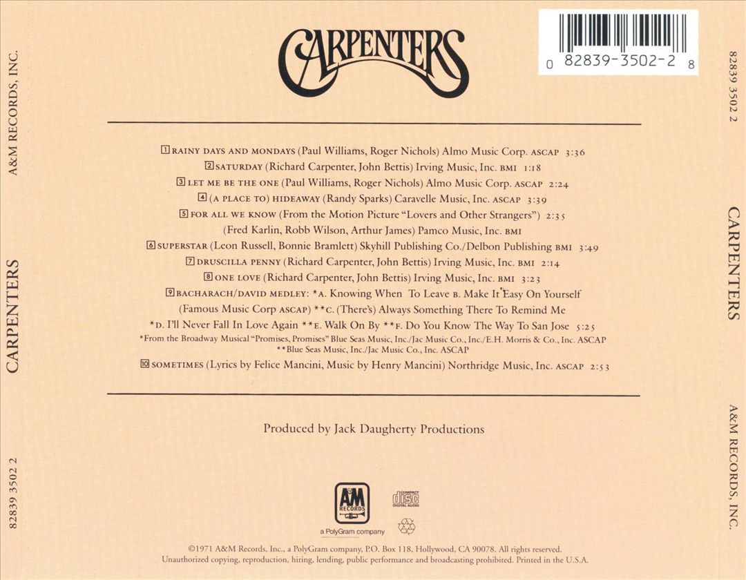 Carpenters cover art