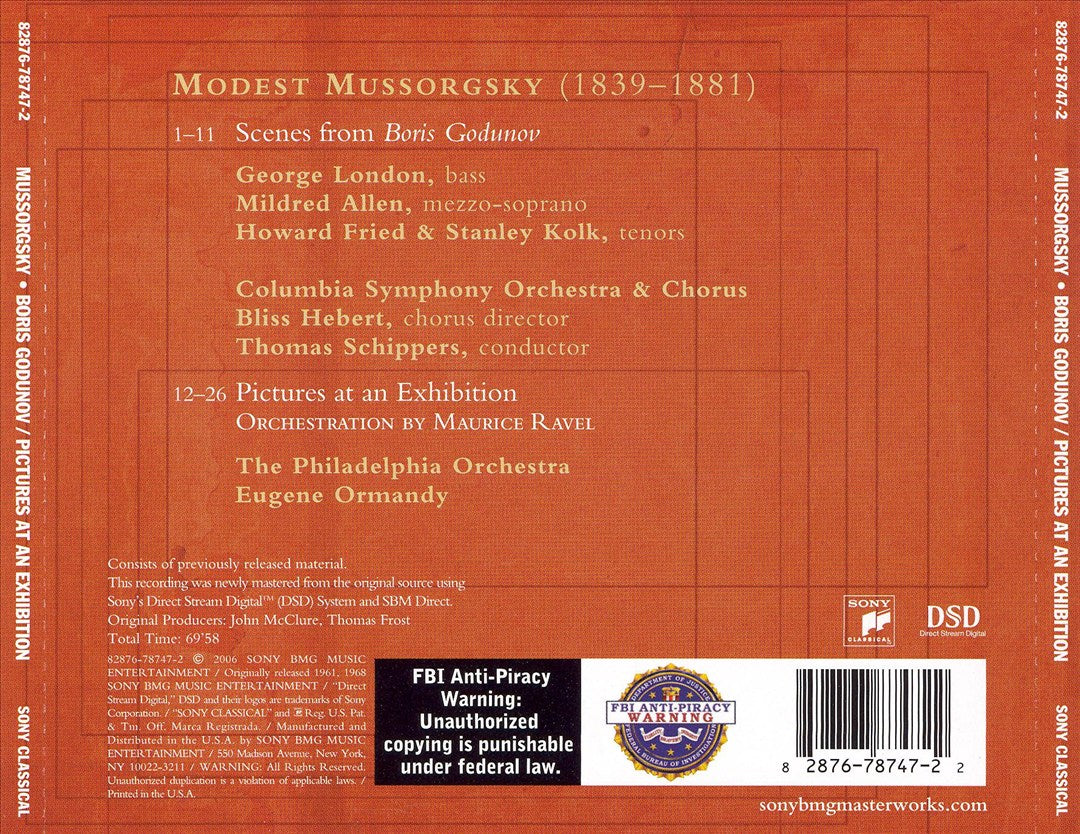 Mussorgsky: Boris Godunov (Excerpts); Pictures at an Exhibition cover art