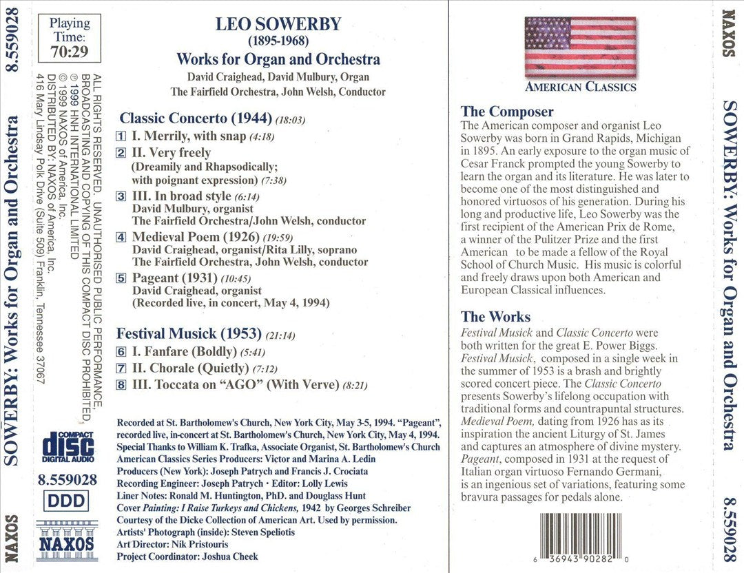 Sowerby: Works for Organ and Orchestra cover art