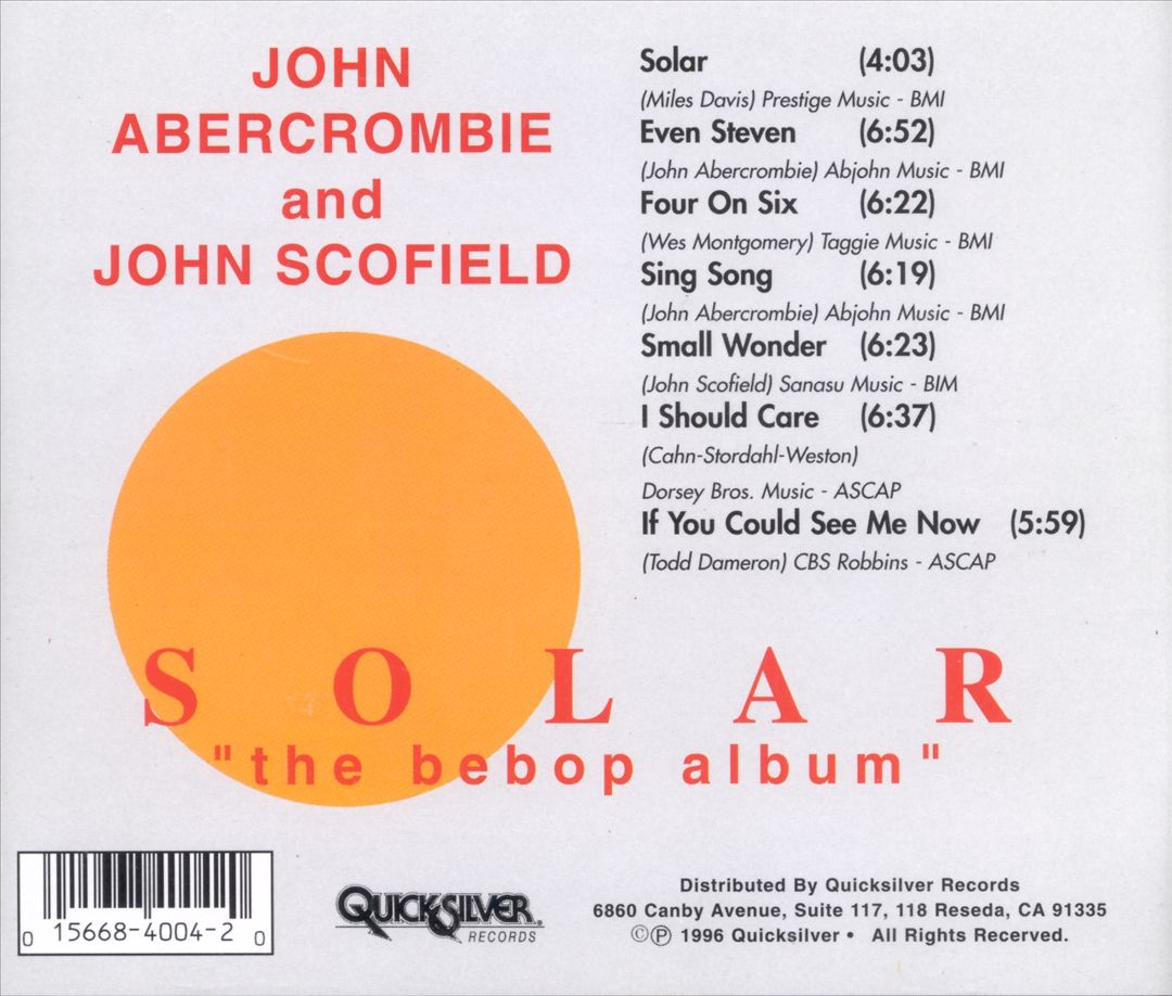 Solar: The Bebop Album cover art
