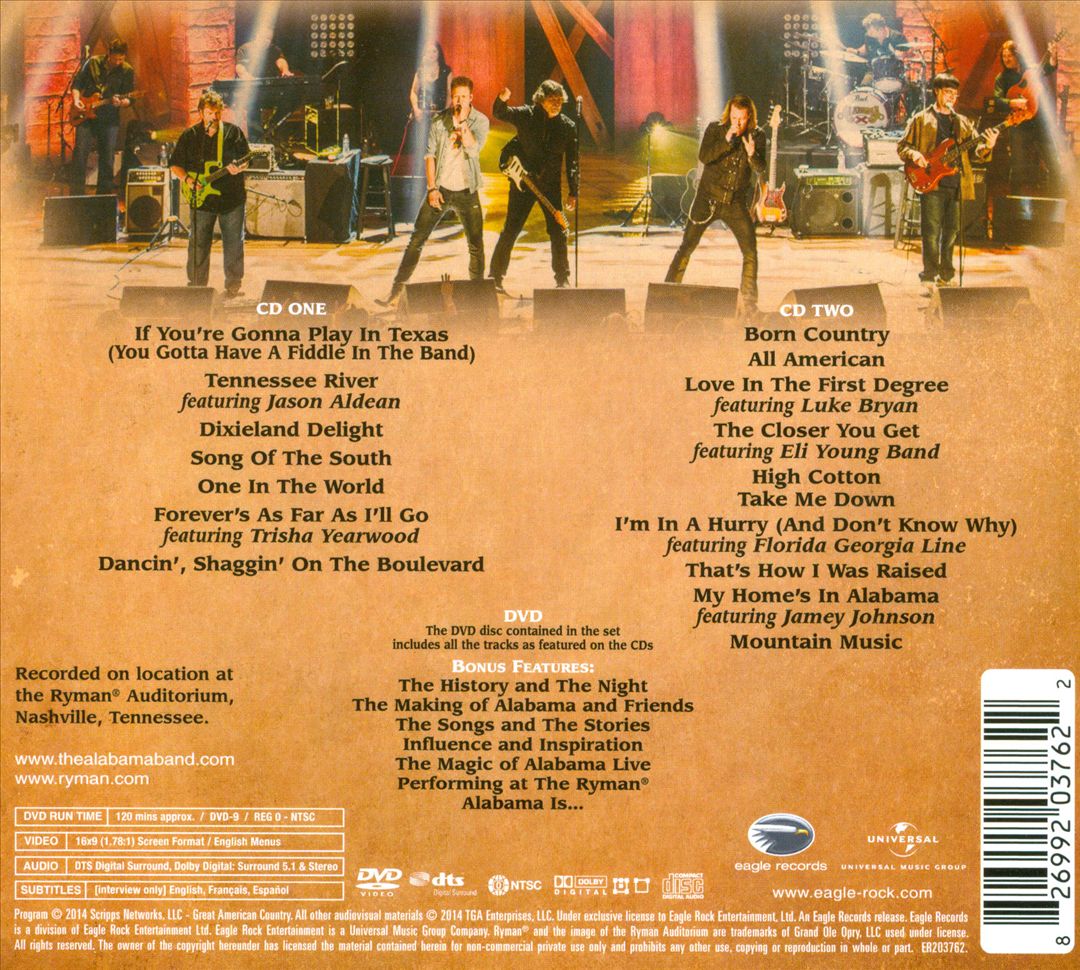 Alabama & Friends at the Ryman [CD/DVD] cover art