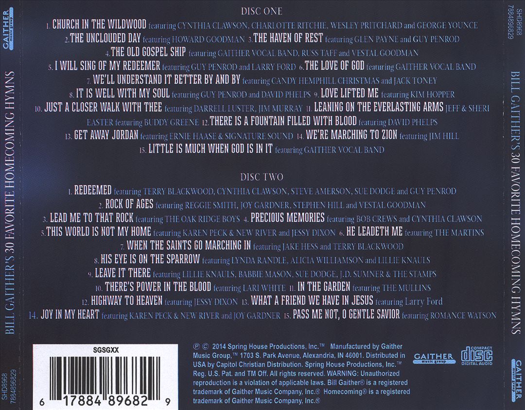 Bill Gaither's 30 Favorite Homecoming Hymns cover art