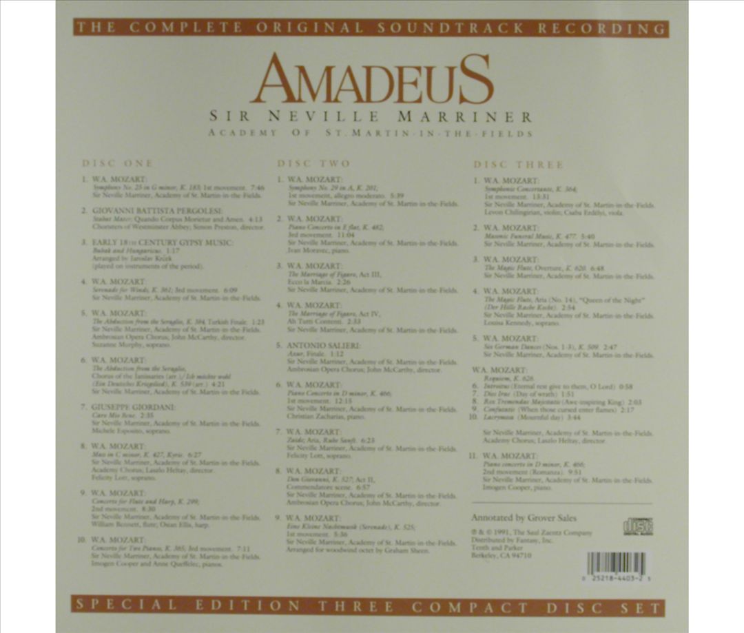Amadeus [The Complete Soundtrack Recording (Bicentennial Edition)] cover art
