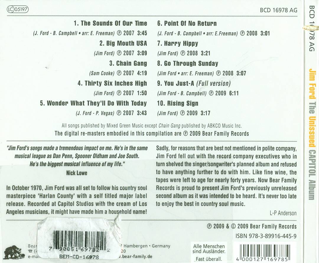 Unissued Capitol Album cover art