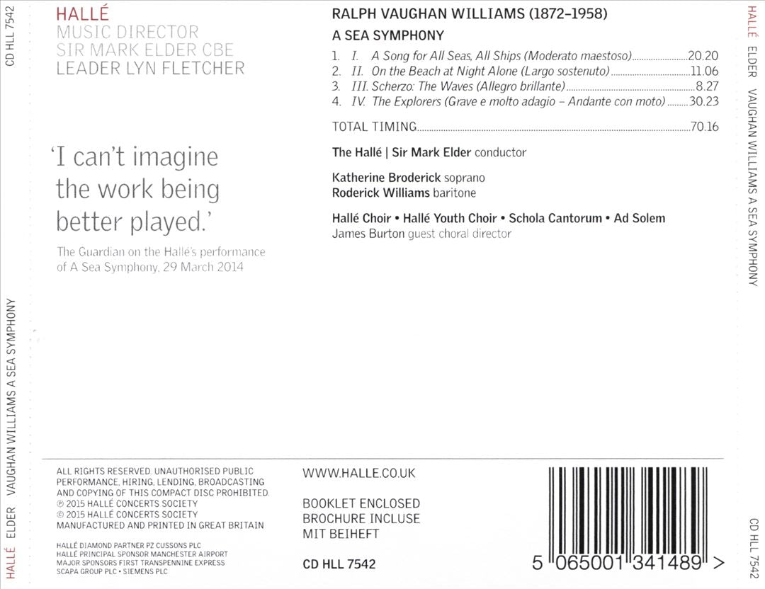 Vaughan Williams: A Sea Symphony cover art