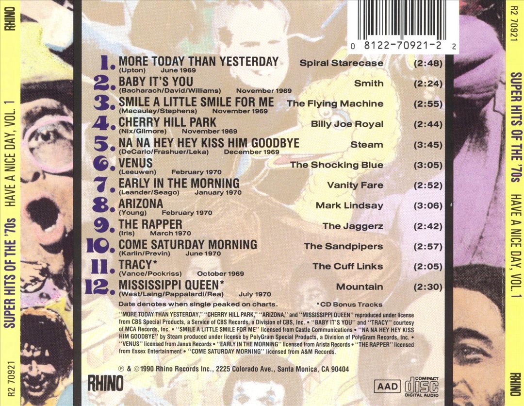 Super Hits of the '70s: Have a Nice Day, Vol. 1 cover art