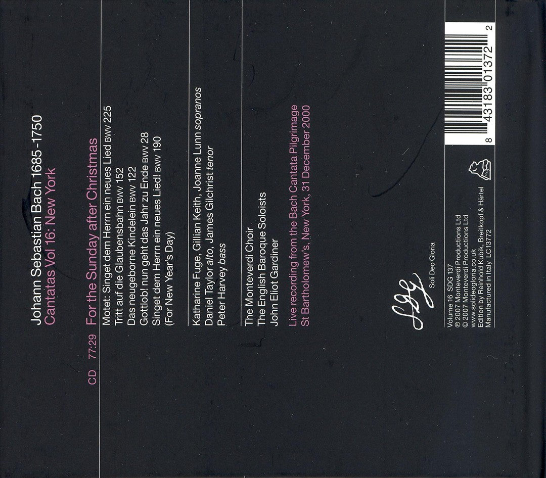 Bach Cantatas, Vol. 16: New York cover art