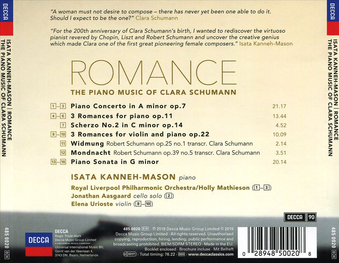 Romance: The Piano Music of Clara Schumann cover art
