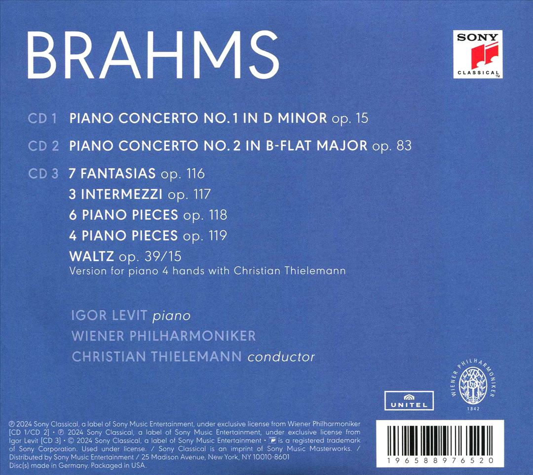 Brahms: Piano Concertos Nos. 1 & 2; Late Piano Works cover art