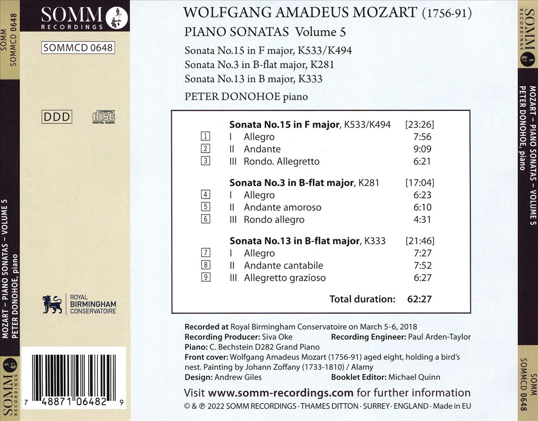 Mozart: Piano Sonatas, Vol. 5 cover art