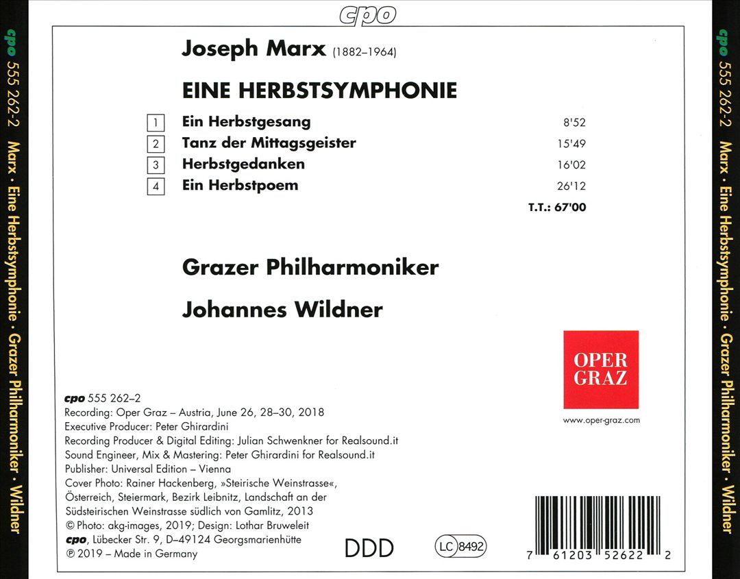 Joseph Marx: Eine Herbstsymphonie cover art