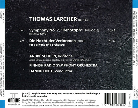 Thomas Larcher: Symphony No. 2 "Kenotaph"; Die Nacht der Verlorenen cover art