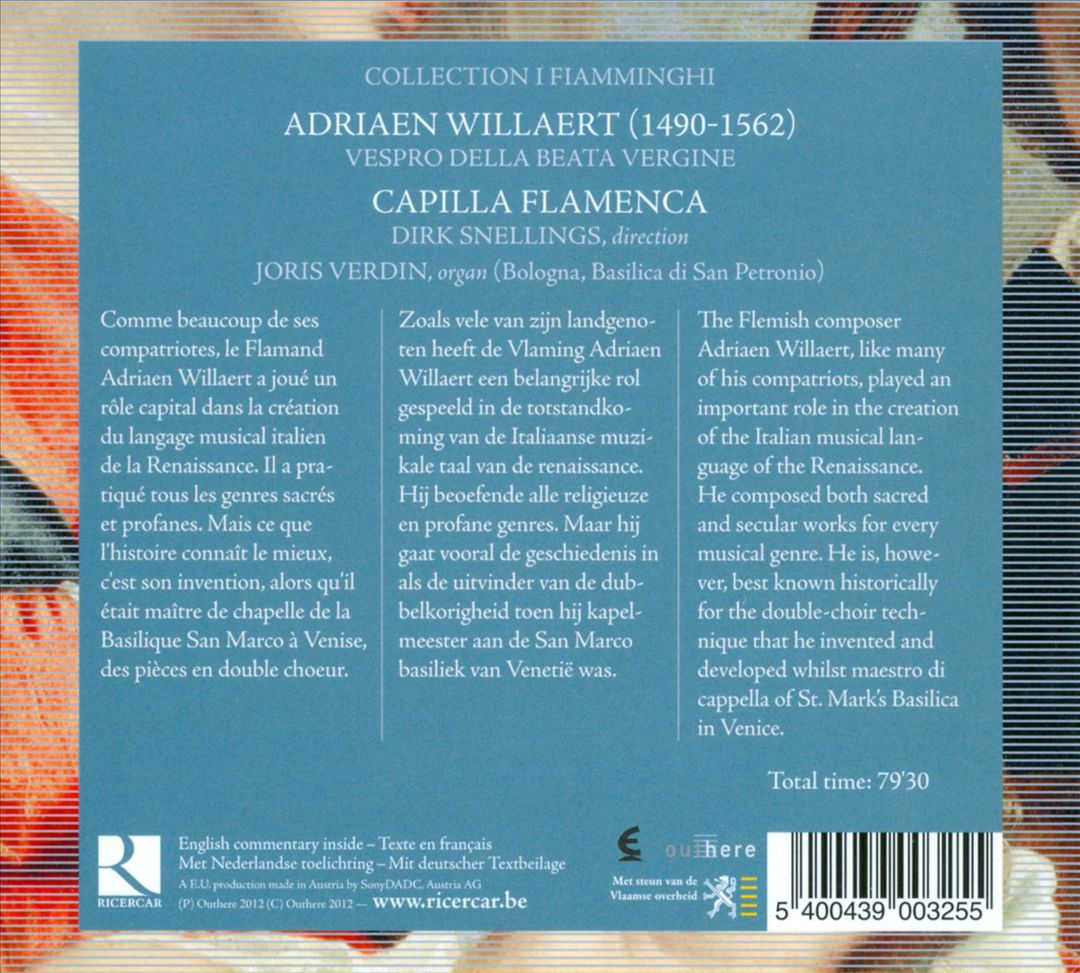 Adriaen Willaert: Vespro della Beata Vergine cover art