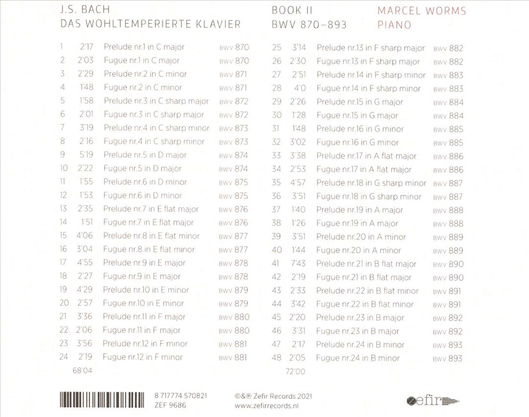 J.S. Bach: Das wohltemperierte Klavier, Book II BWV 870-893 cover art