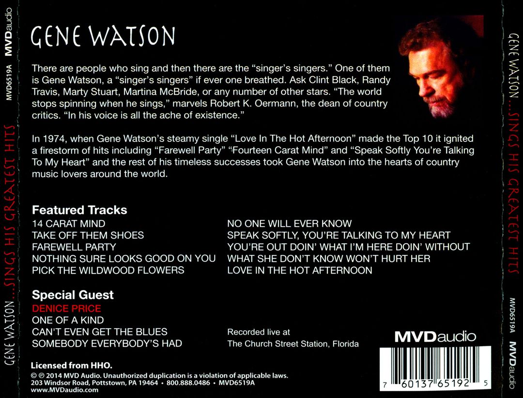 Gene Watson...Sings His Greatest Hits cover art