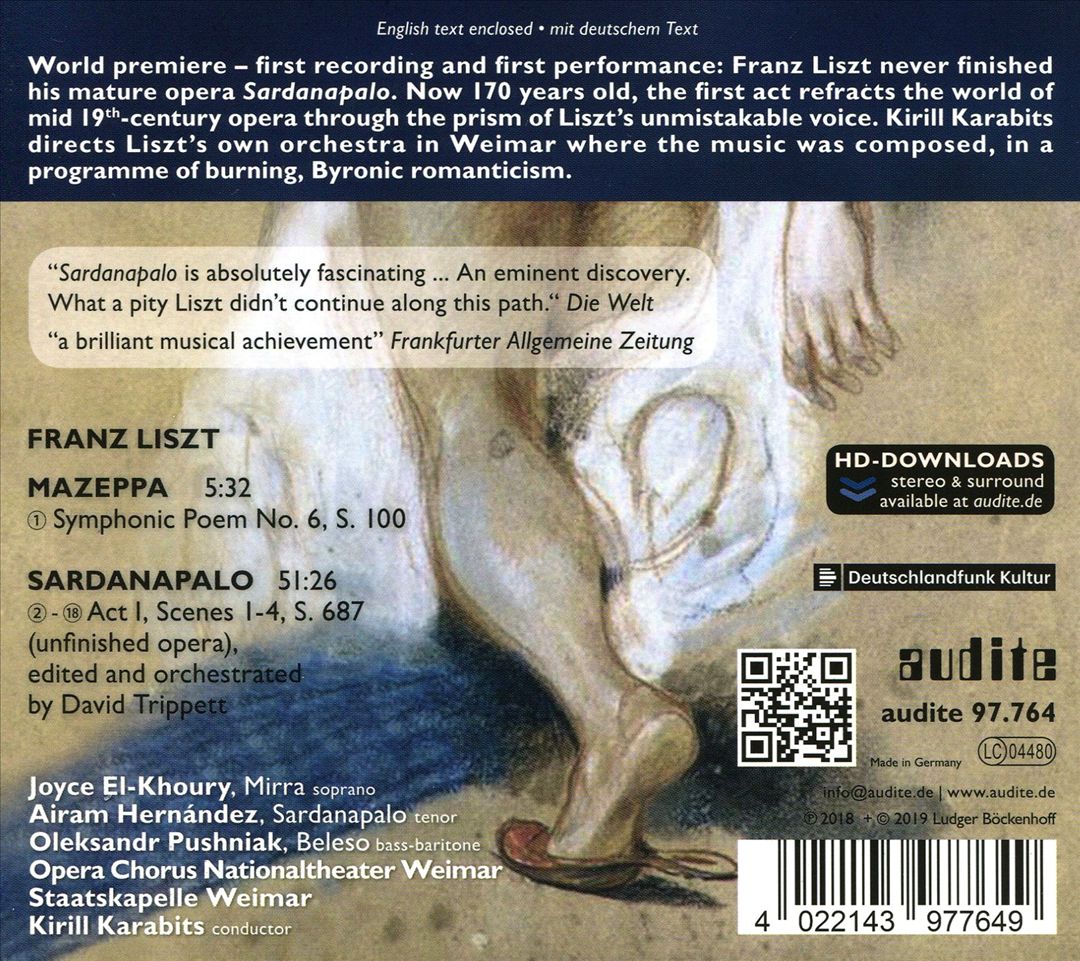 Franz Liszt: Sardanapalo; Mazeppa cover art