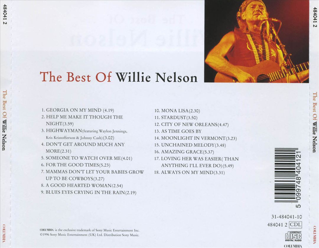 Best of Willie Nelson [Sony 1998] cover art