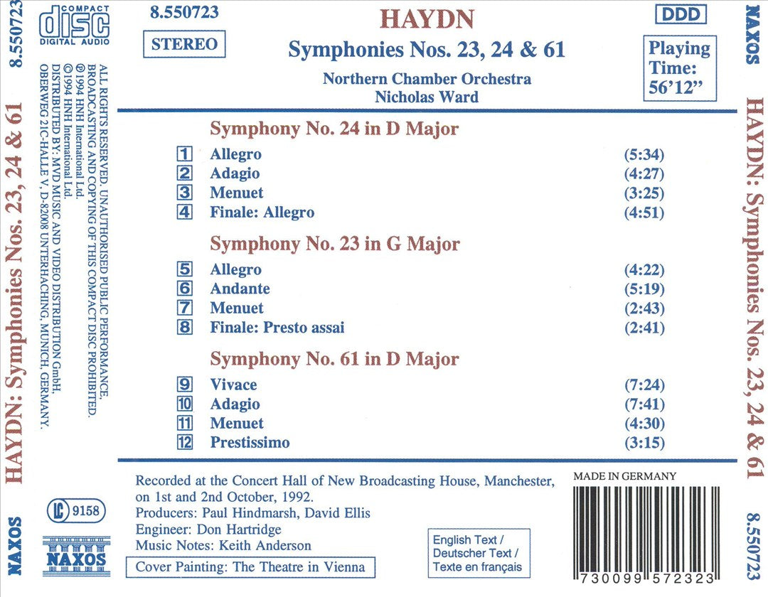 Haydn: Symphonies Nos. 23, 24 & 61 cover art