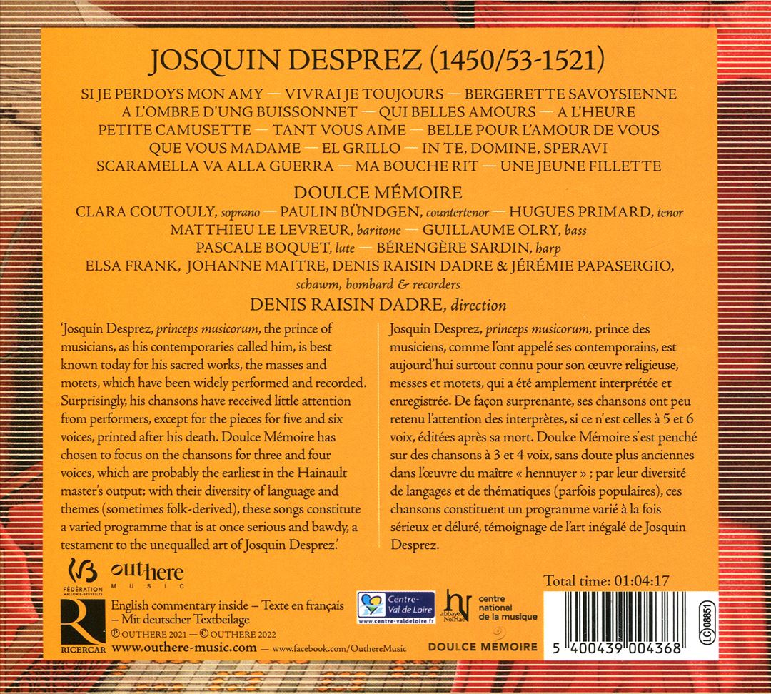 Josquin Desprez: Tant vous aime cover art