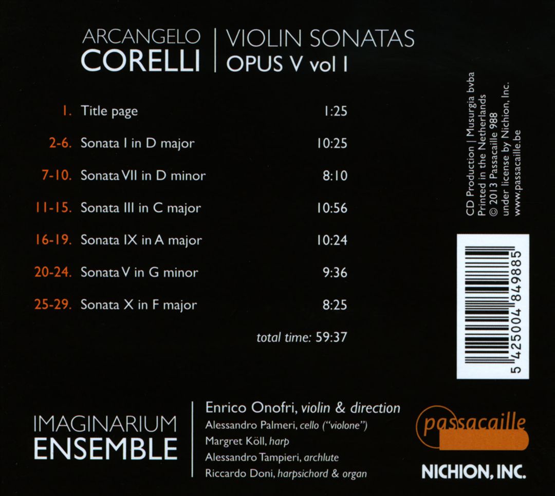 Corelli: Violin Sonatas, Op. 5, Vol. 1 cover art