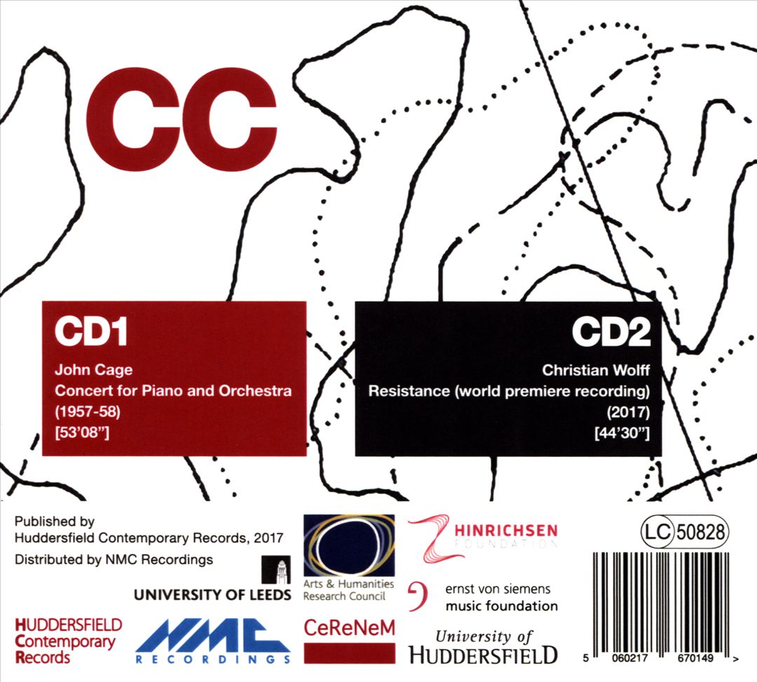CC: John Cage - Concert for Piano and Orchestra; Christian Wolff - Resistance cover art