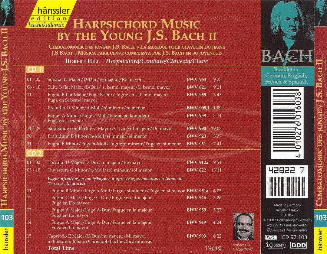 Harpsichord Music by the Young J. S. Bach, Vol. 2 cover art