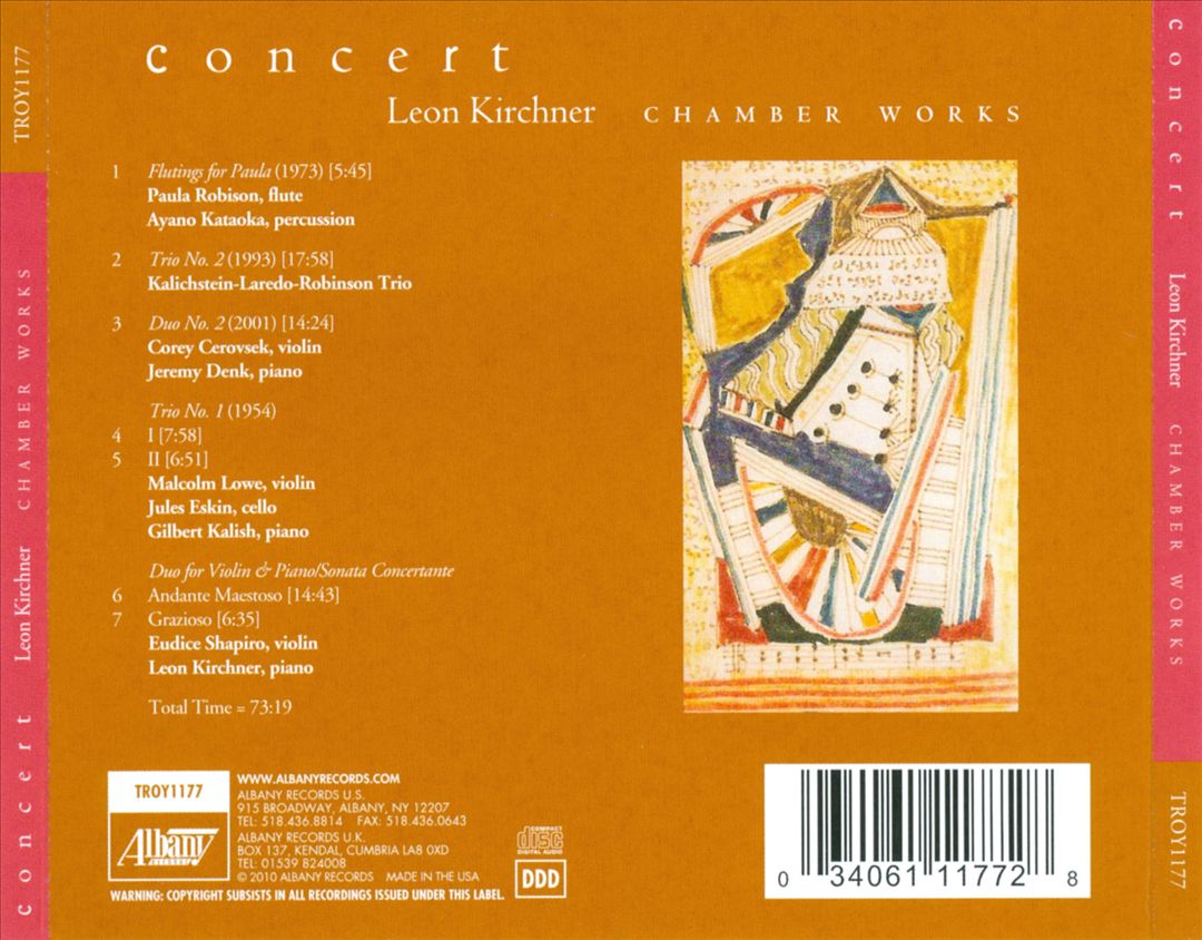 Leon Kirchner: Chamber Works cover art