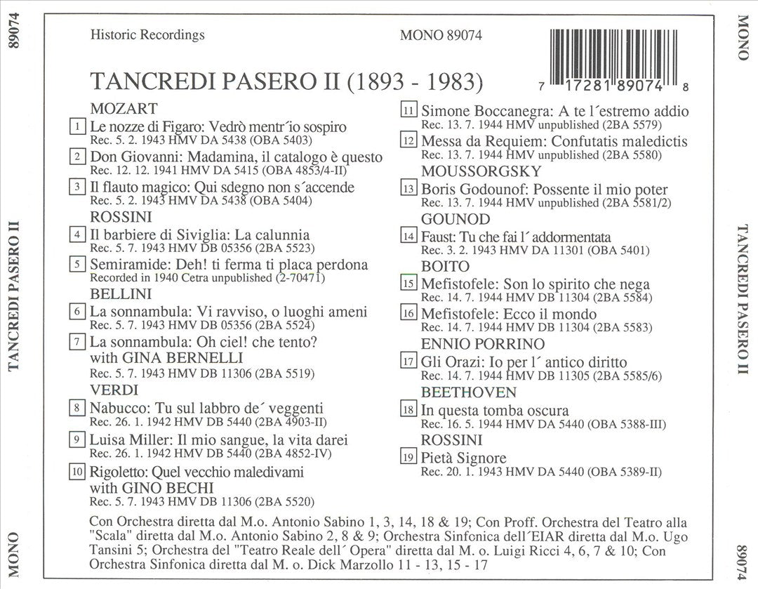 Lebendige Vergangenheit: Tancredi Pasero II cover art