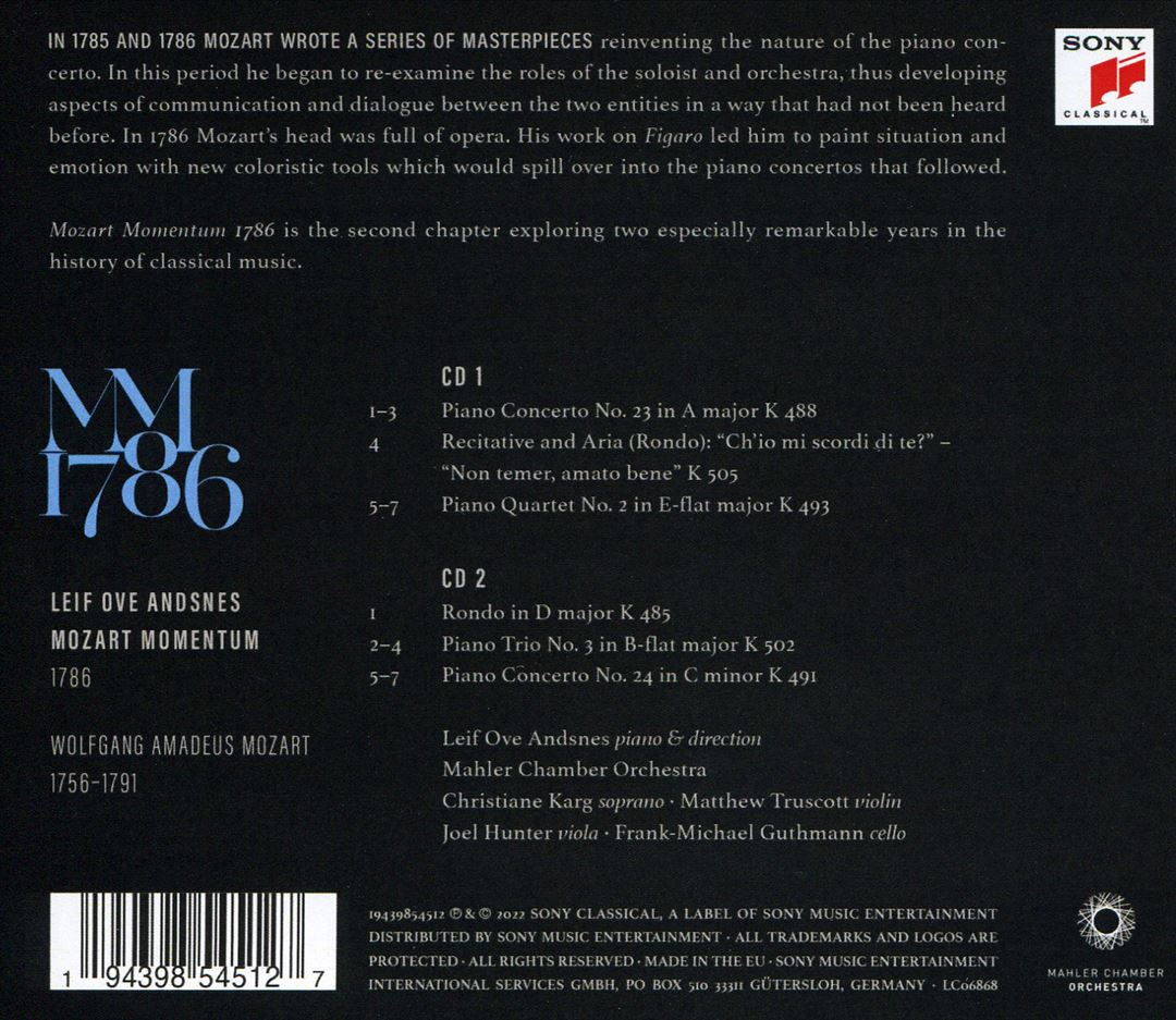 MM 1786: Mozart Momentum cover art