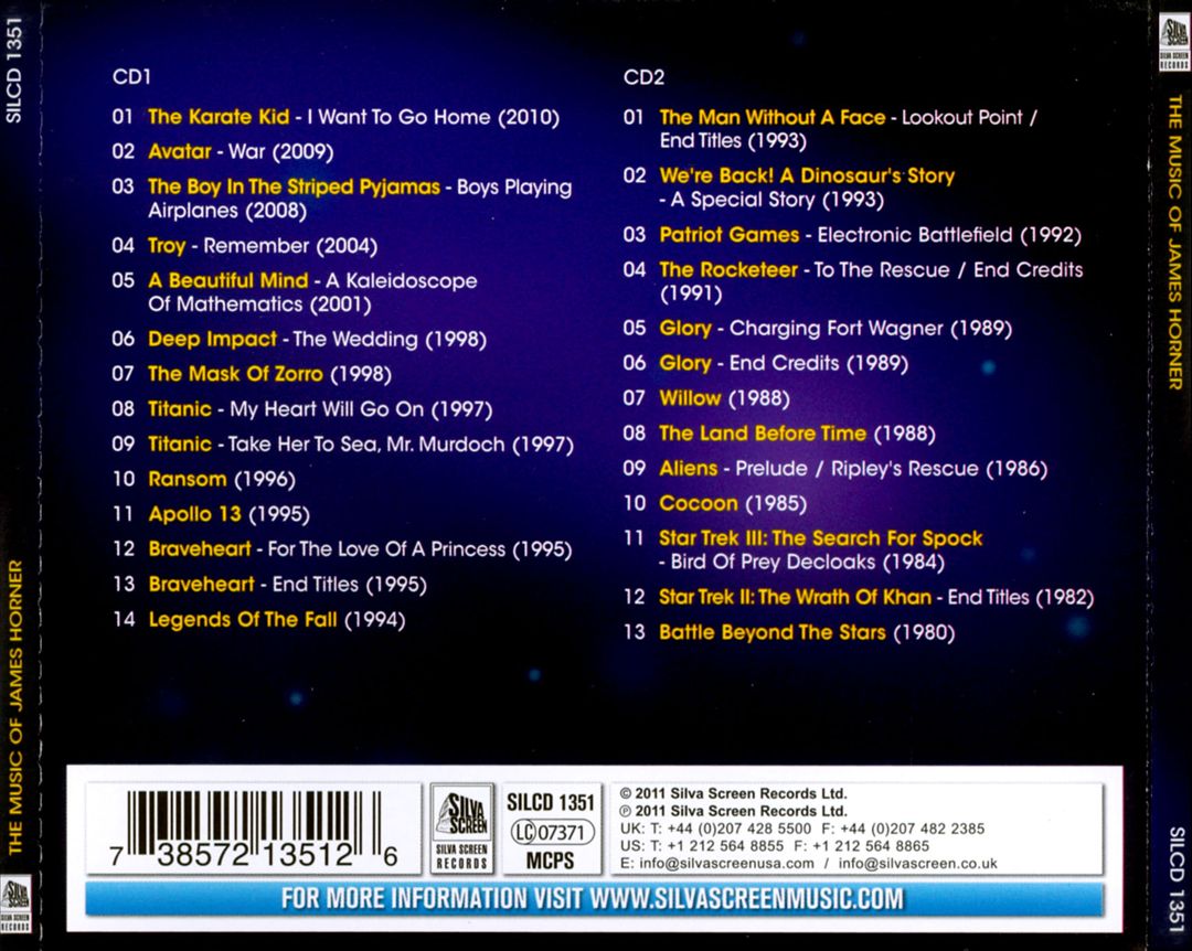 Music of James Horner cover art