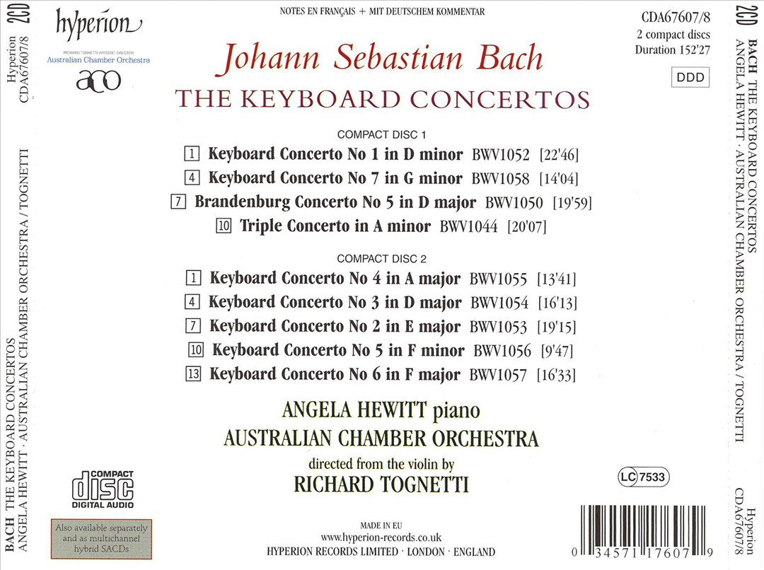 Bach: Keyboard Concertos cover art