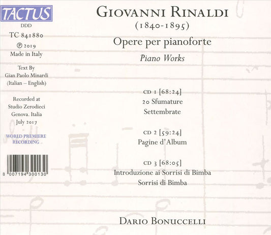 Giovanni Rinaldi: Opere per pianoforte cover art