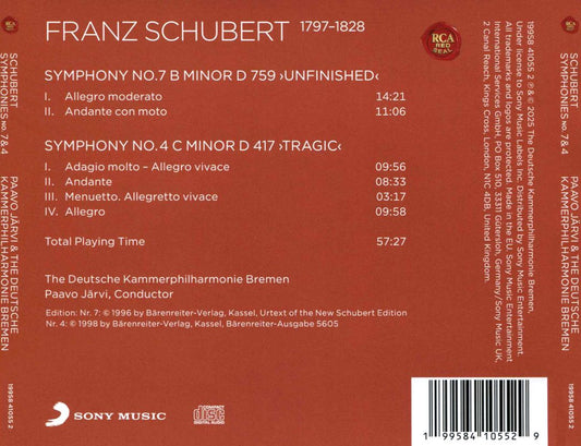 Schubert: Symphonies No. 7 & 4 cover art