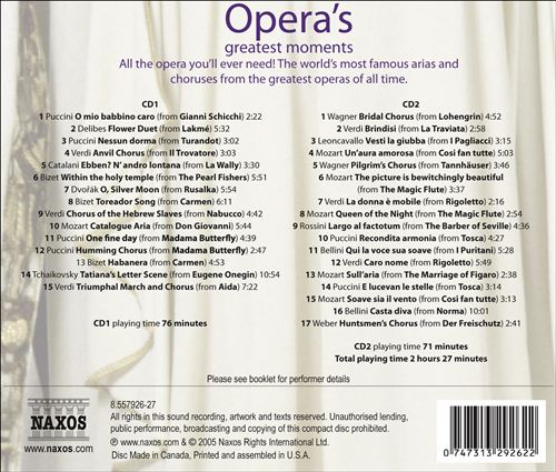 Opera's Greatest Moments: Favorite Arias and Choruses cover art