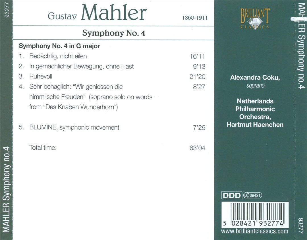 Mahler: Symphony No. 4 cover art