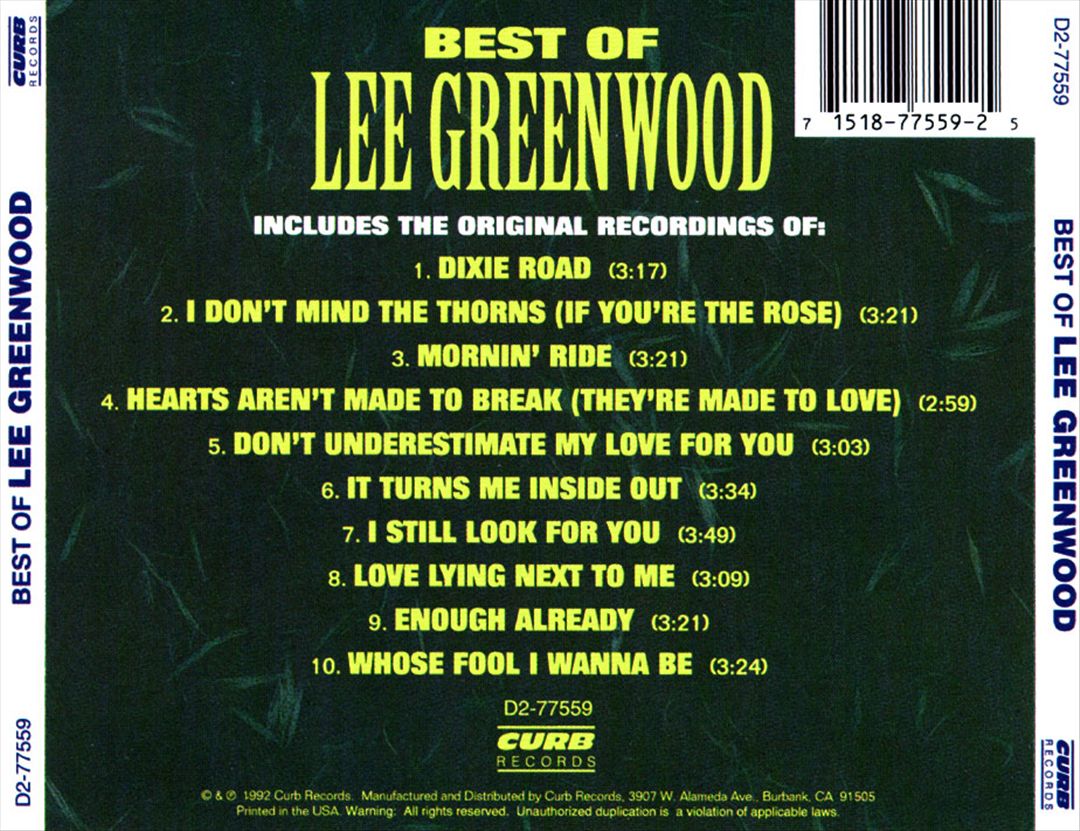 Best of Lee Greenwood [Curb] cover art