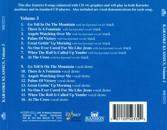 Ultimate EZ Key Klassic Karaoke, Vol. 3 cover art