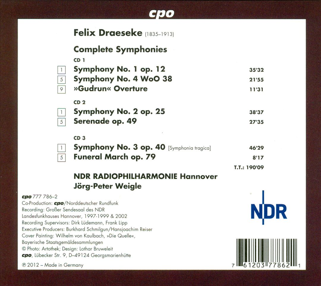 Felix Draeseke: Complete Symphonies cover art