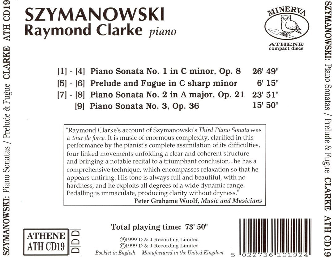 Karol Szymanowski: Piano Sonatas; Prelude & Fugue cover art