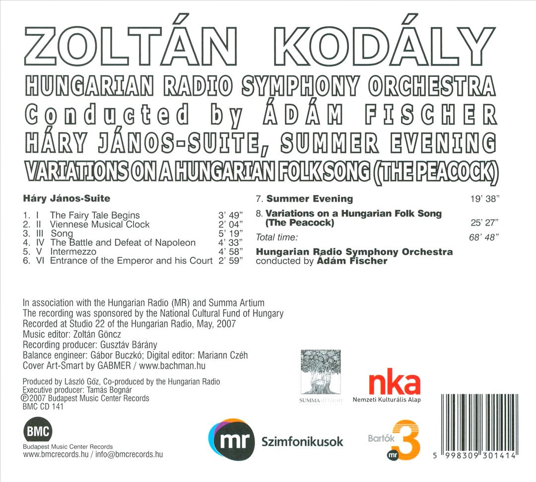 Kodály: Háry János Suite; Summer Evening; Variations on a Hungarian Folk Song cover art