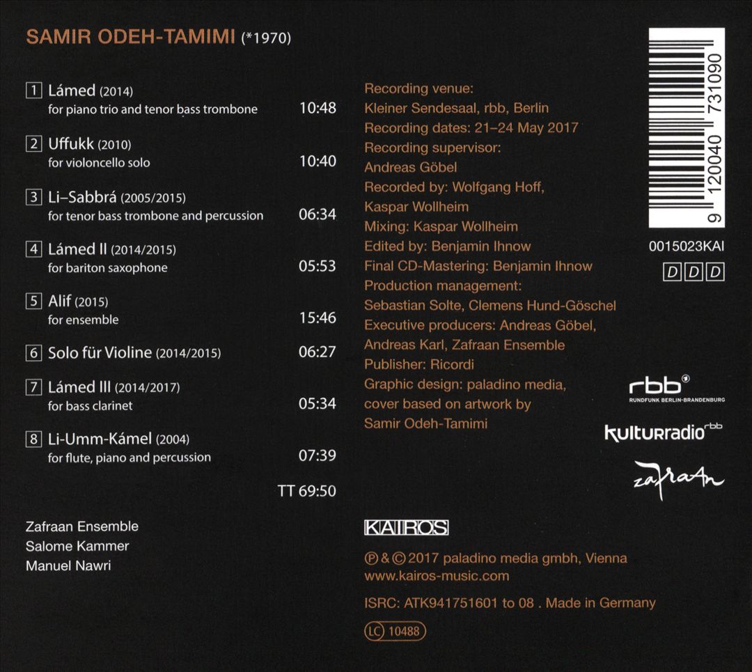 Samir Odeh-Tamimi: Alif; Lámed; Li-Sabbrá; Li-Umm-Kámel; Solo für Violine; Uffukk cover art