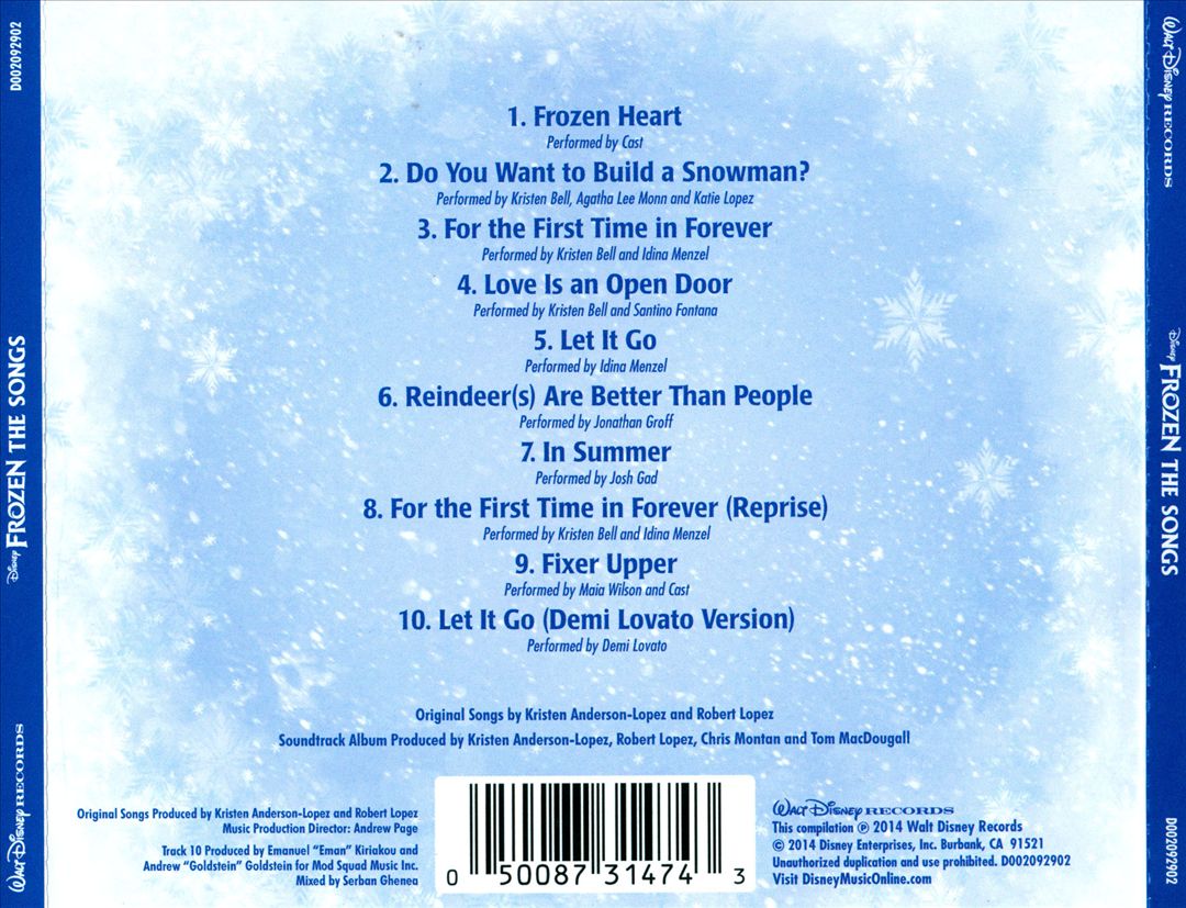 Frozen: The Songs cover art